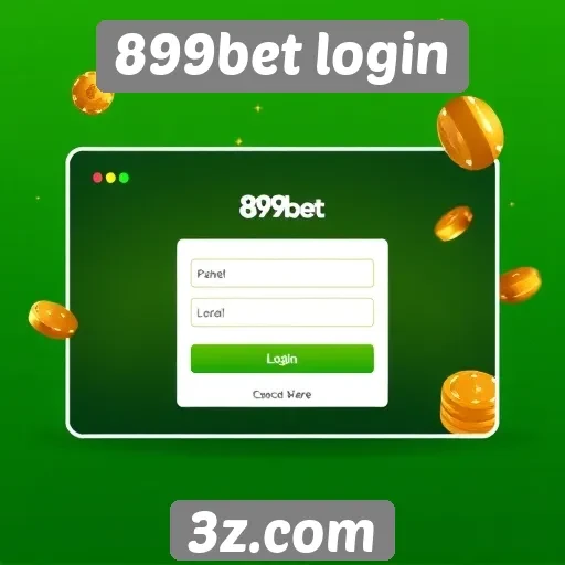 Interface do usuário no site 899bet login